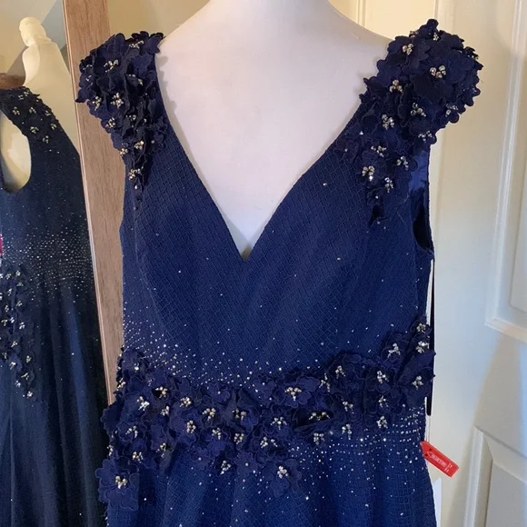 Mac Duggal Midnight Blue Embellished Maxi Dress - Picture 4 of 15